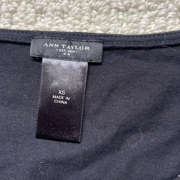 Ann Taylor Black Sheer Panel Top Size XS - Picture 6 of 10